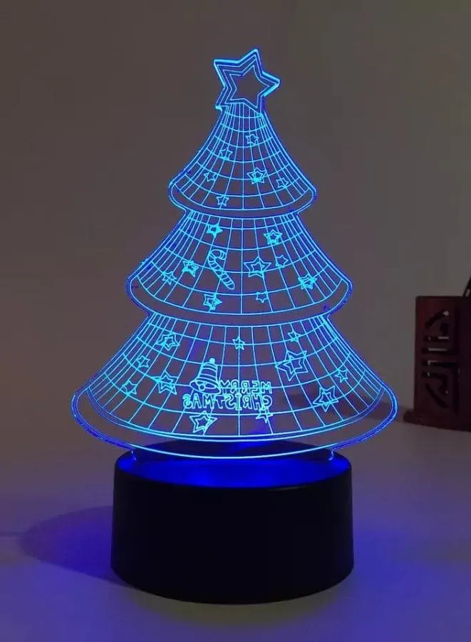 3D Christmas Tree Acrylic LED Light with 7 Colors, Battery and USB Powered