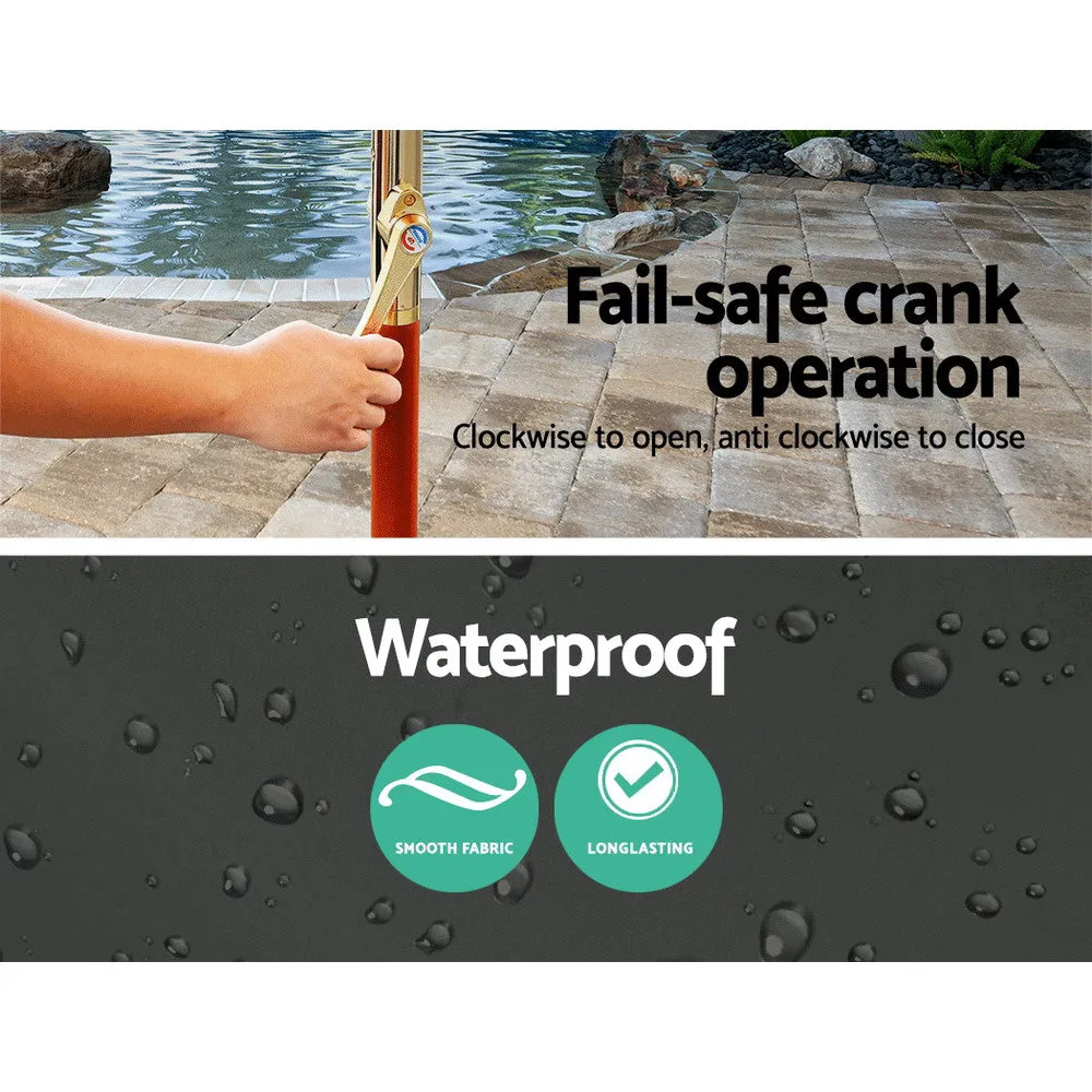 3m Outdoor Umbrella | Pole | Umbrellas | Beach Garden Sun Stand | Patio | Charcoal
