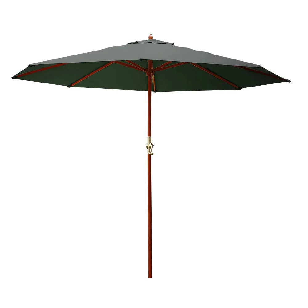3m Outdoor Umbrella | Pole | Umbrellas | Beach Garden Sun Stand | Patio | Charcoal