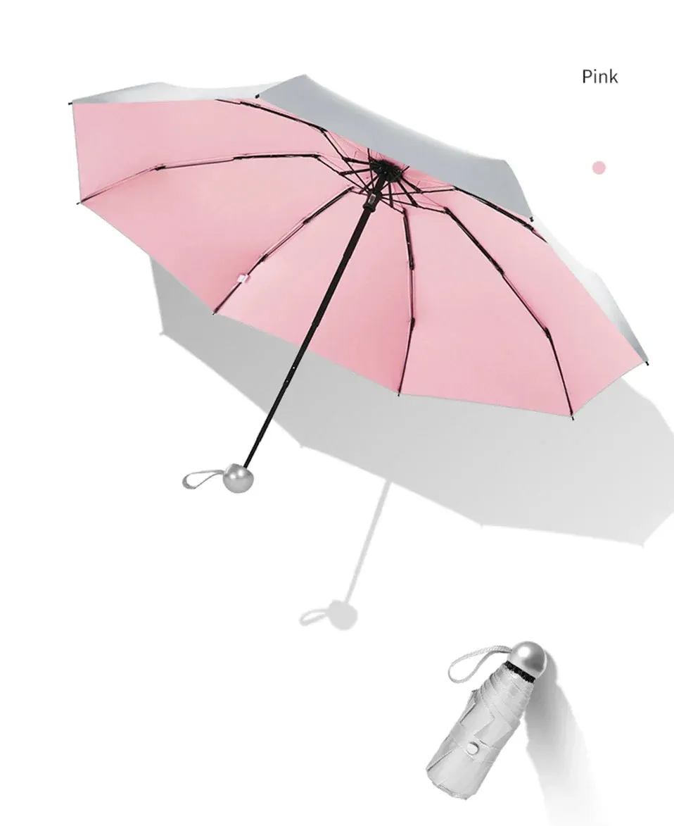 8 Ribs Pocket Mini Umbrella –  Rain & Windproof, Light Folding Portable