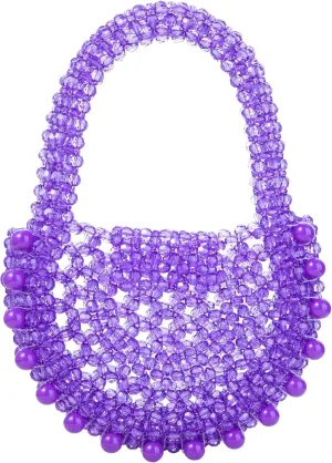 Acrylic Transparent Candy Color Beaded Handbag Evening Purse for Wedding Party