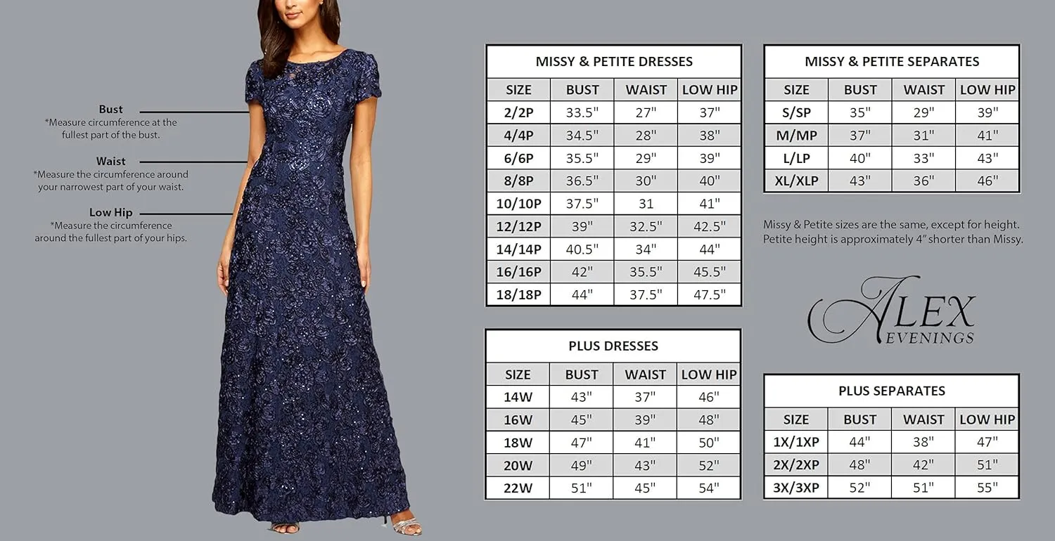 Alex Evenings Women's Cold Shoulder Mother of The Bride Dress W/Ruched Skirt, Formal Event, Wedding Guest Gown (Plus Size)