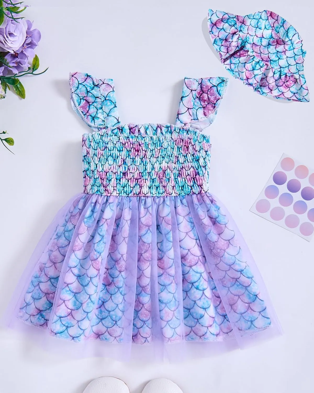 Baby Girl Clothes Toddler Girls Tulle Dress Infant Ruffle Halter Smocked Dresses Casual Sundress Summer Girls Outfit