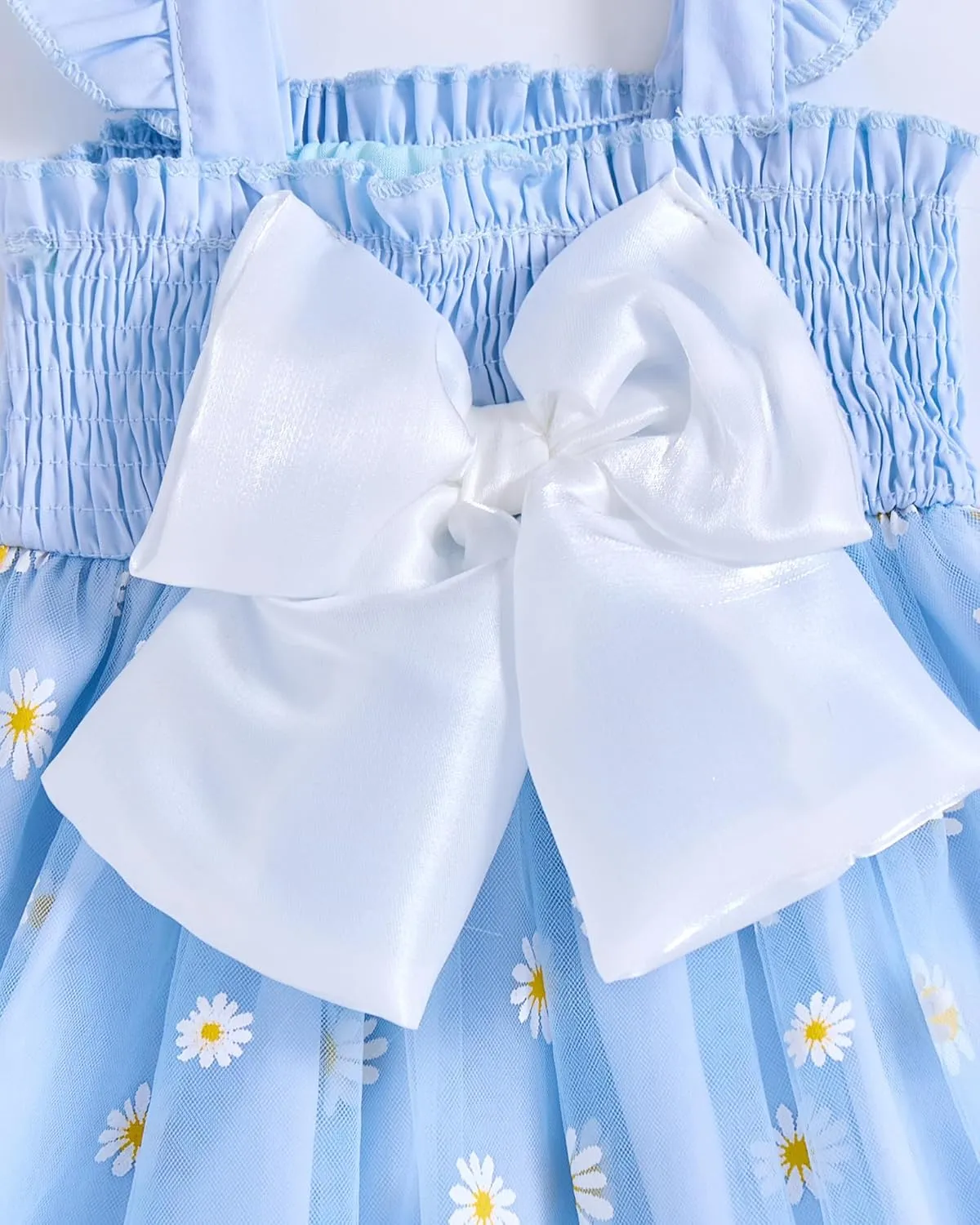 Baby Girl Clothes Toddler Girls Tulle Dress Infant Ruffle Halter Smocked Dresses Casual Sundress Summer Girls Outfit