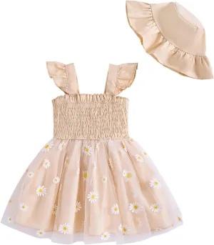Baby Girl Clothes Toddler Girls Tulle Dress Infant Ruffle Halter Smocked Dresses Casual Sundress Summer Girls Outfit