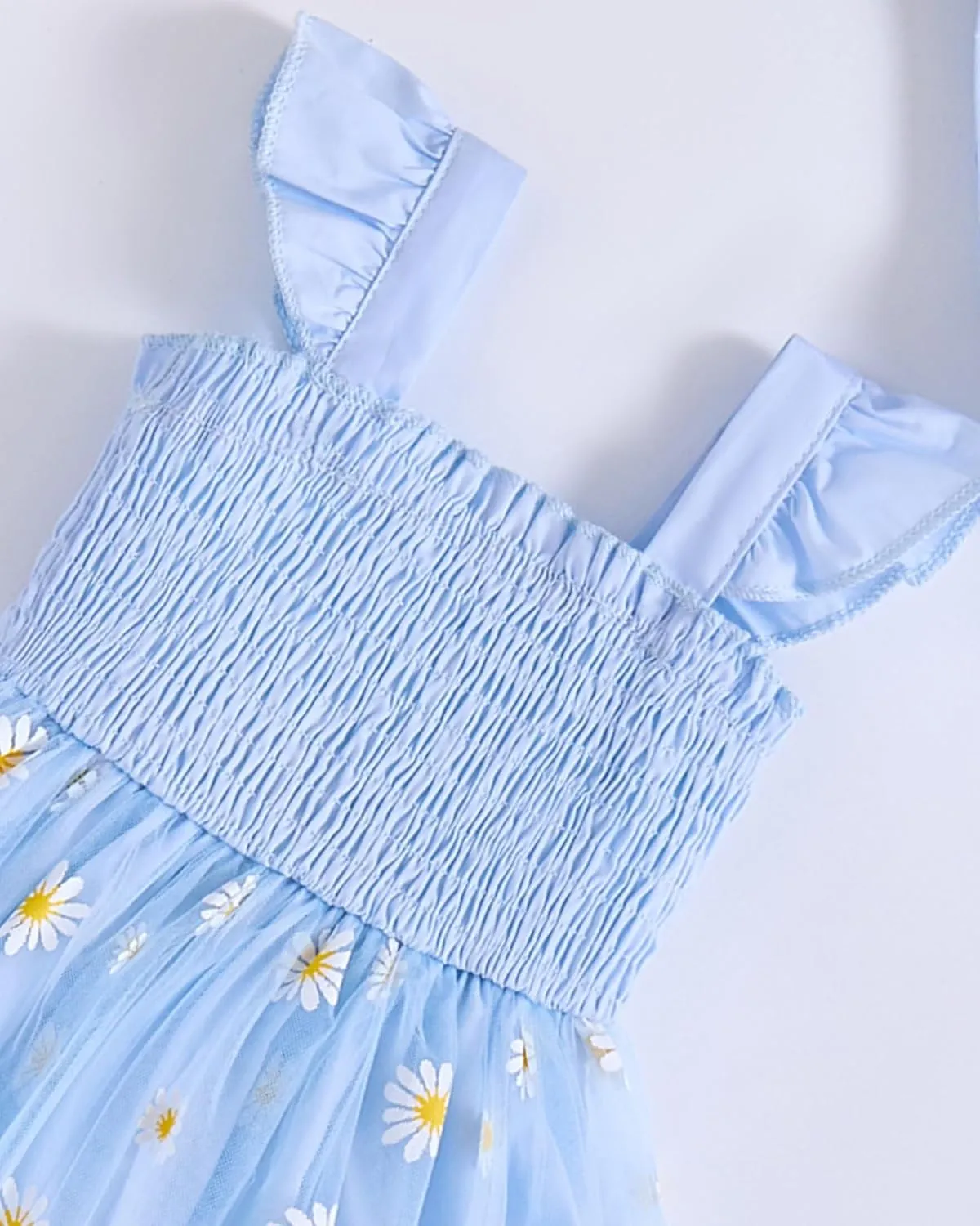 Baby Girl Clothes Toddler Girls Tulle Dress Infant Ruffle Halter Smocked Dresses Casual Sundress Summer Girls Outfit