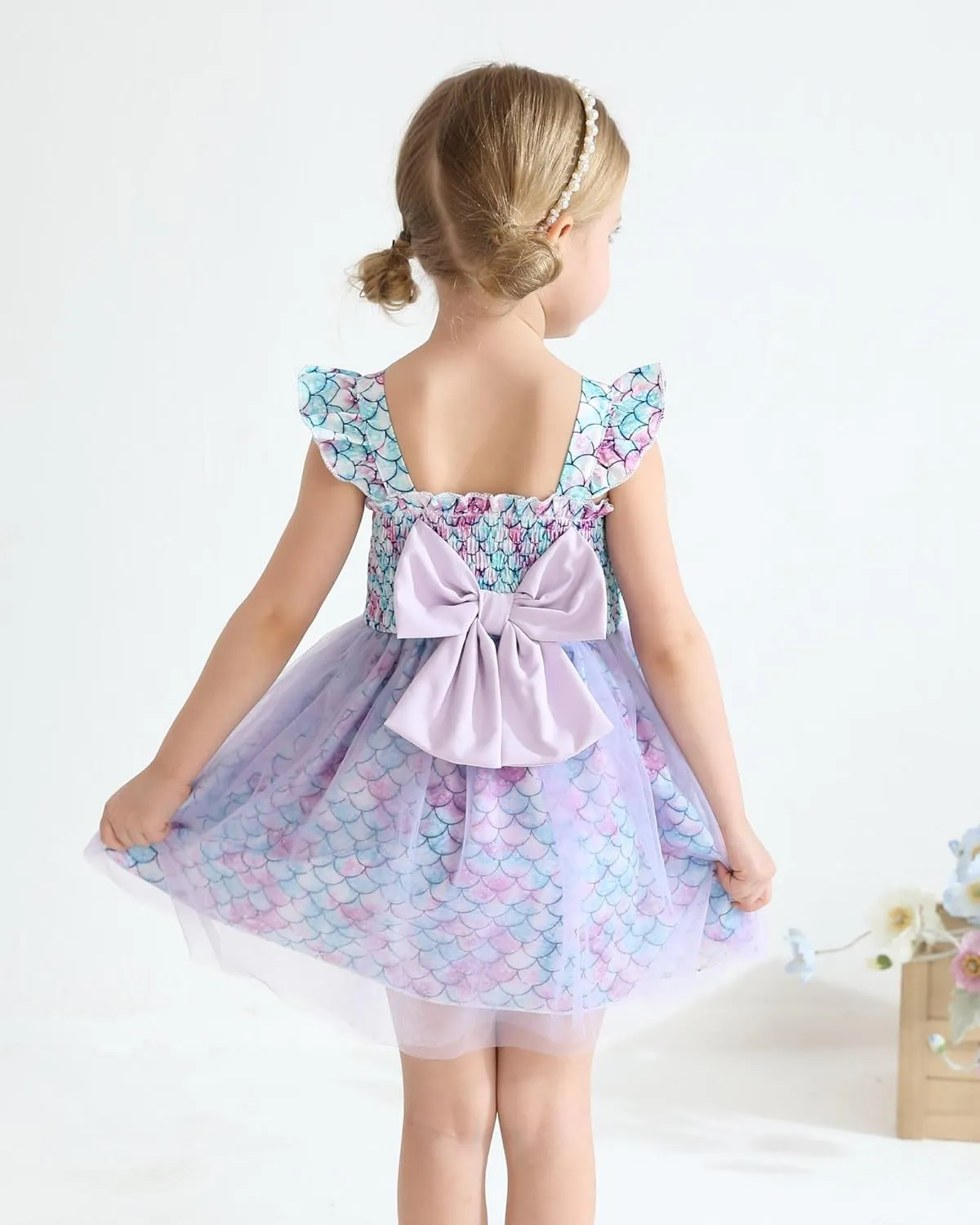 Baby Girl Clothes Toddler Girls Tulle Dress Infant Ruffle Halter Smocked Dresses Casual Sundress Summer Girls Outfit