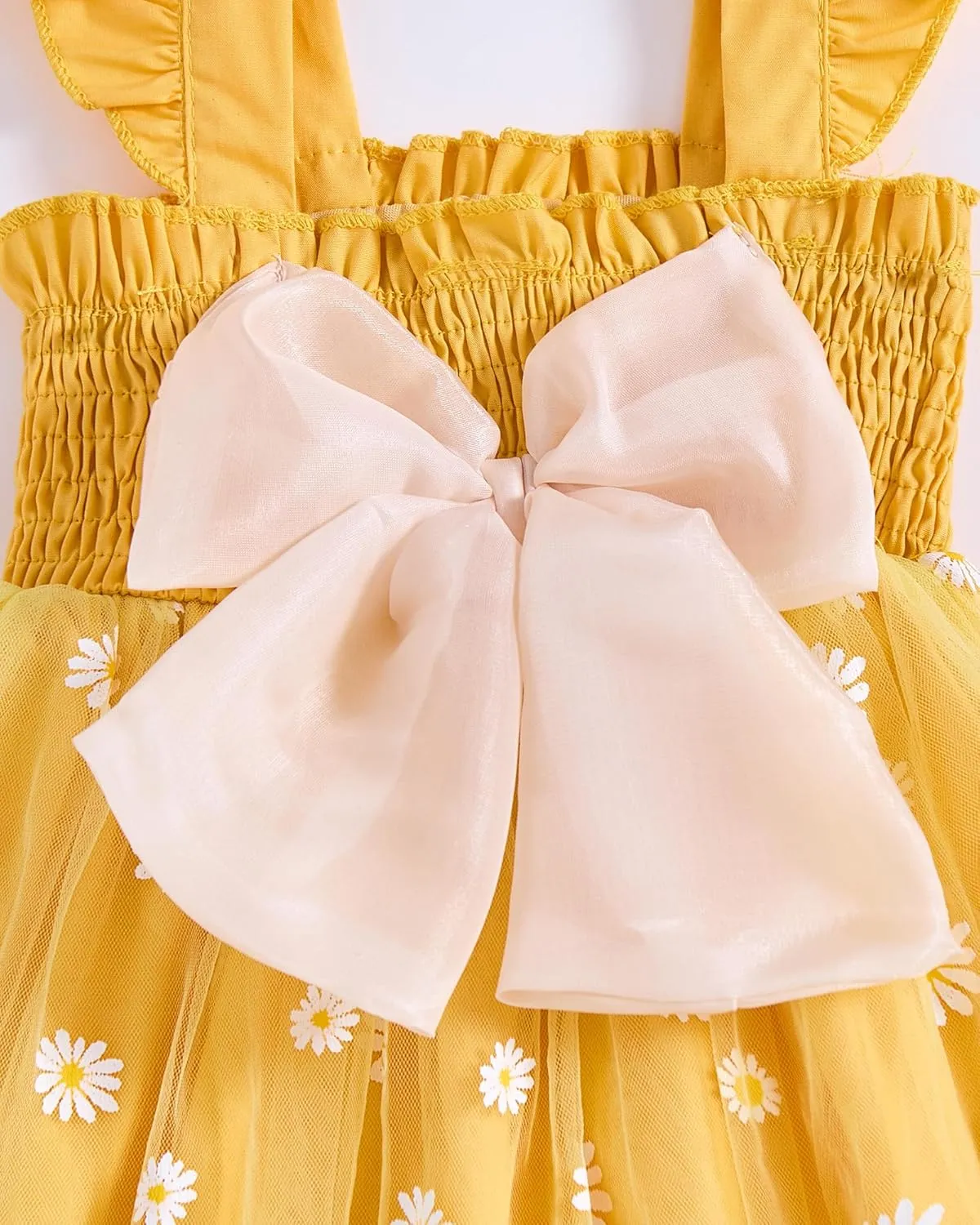 Baby Girl Clothes Toddler Girls Tulle Dress Infant Ruffle Halter Smocked Dresses Casual Sundress Summer Girls Outfit