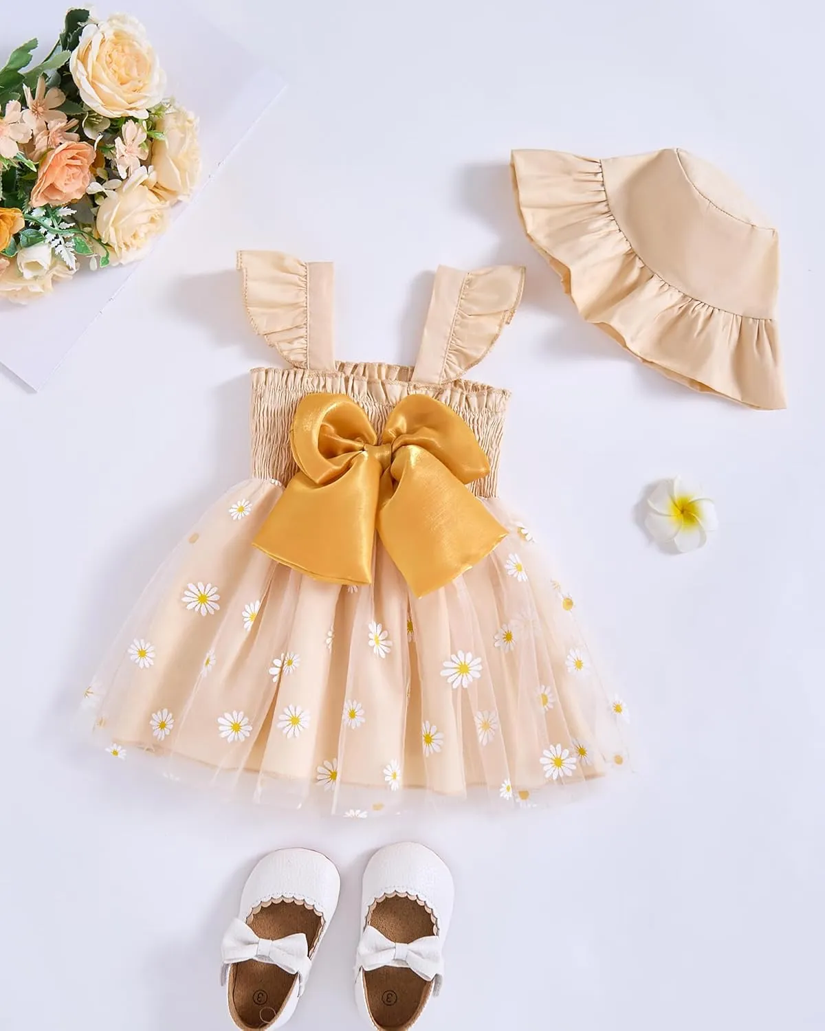 Baby Girl Clothes Toddler Girls Tulle Dress Infant Ruffle Halter Smocked Dresses Casual Sundress Summer Girls Outfit