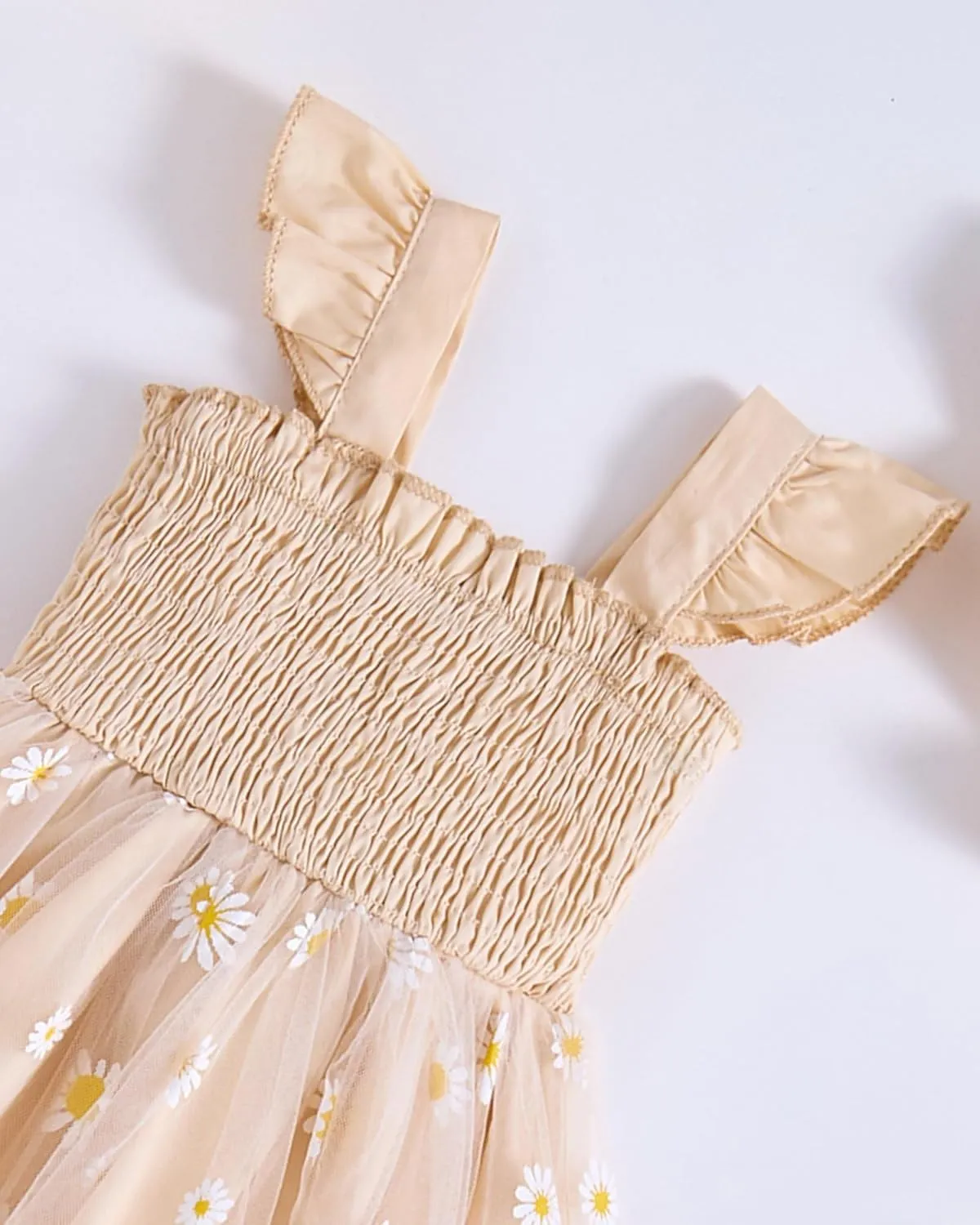 Baby Girl Clothes Toddler Girls Tulle Dress Infant Ruffle Halter Smocked Dresses Casual Sundress Summer Girls Outfit