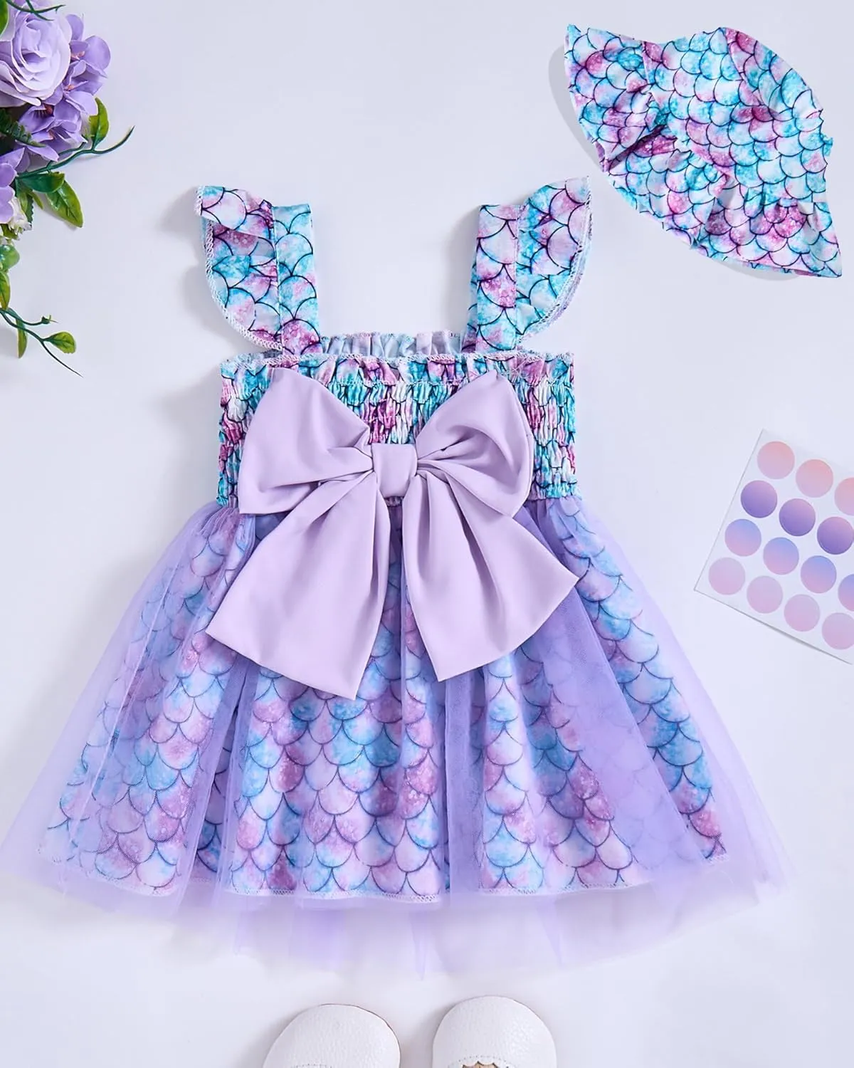 Baby Girl Clothes Toddler Girls Tulle Dress Infant Ruffle Halter Smocked Dresses Casual Sundress Summer Girls Outfit