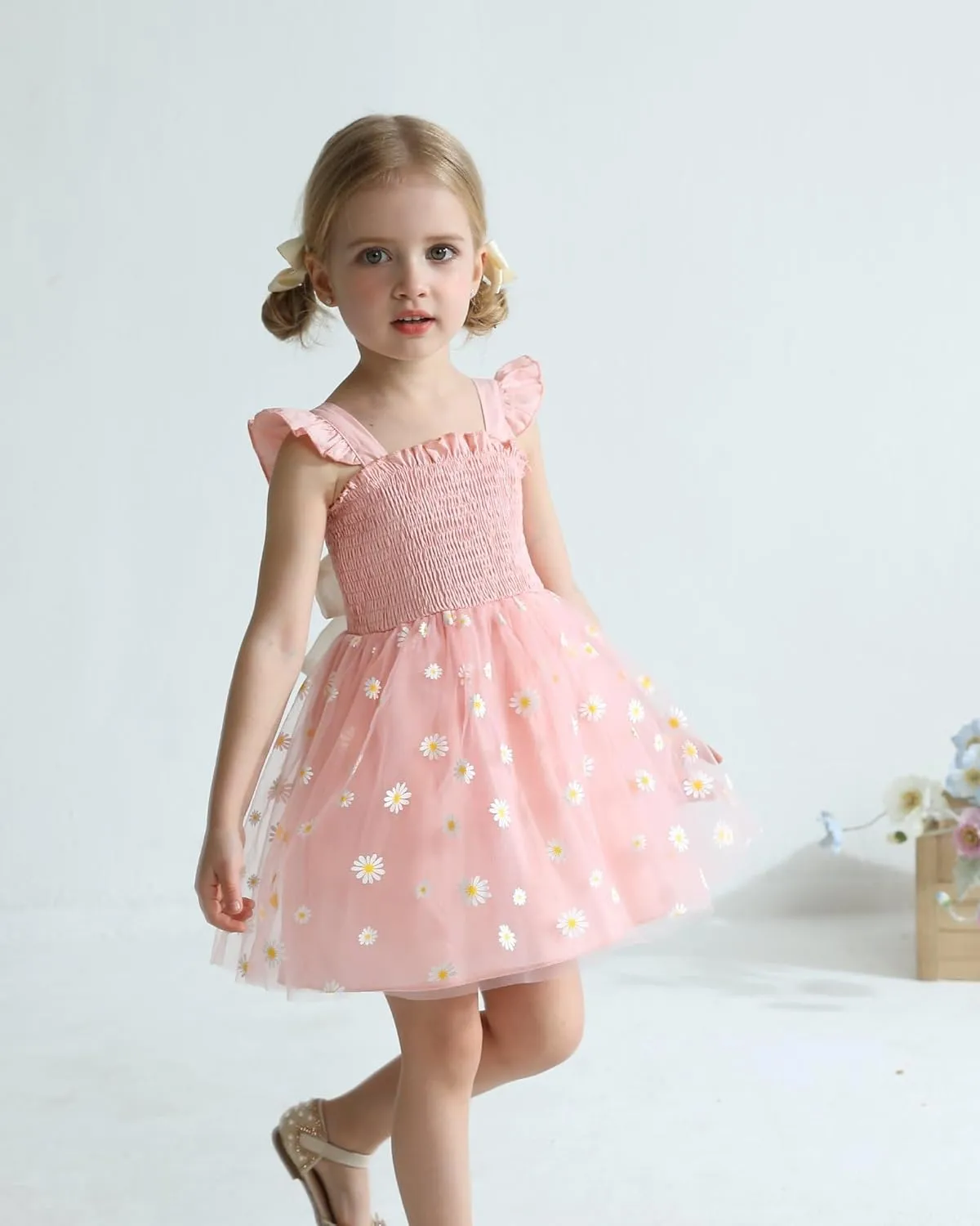 Baby Girl Clothes Toddler Girls Tulle Dress Infant Ruffle Halter Smocked Dresses Casual Sundress Summer Girls Outfit