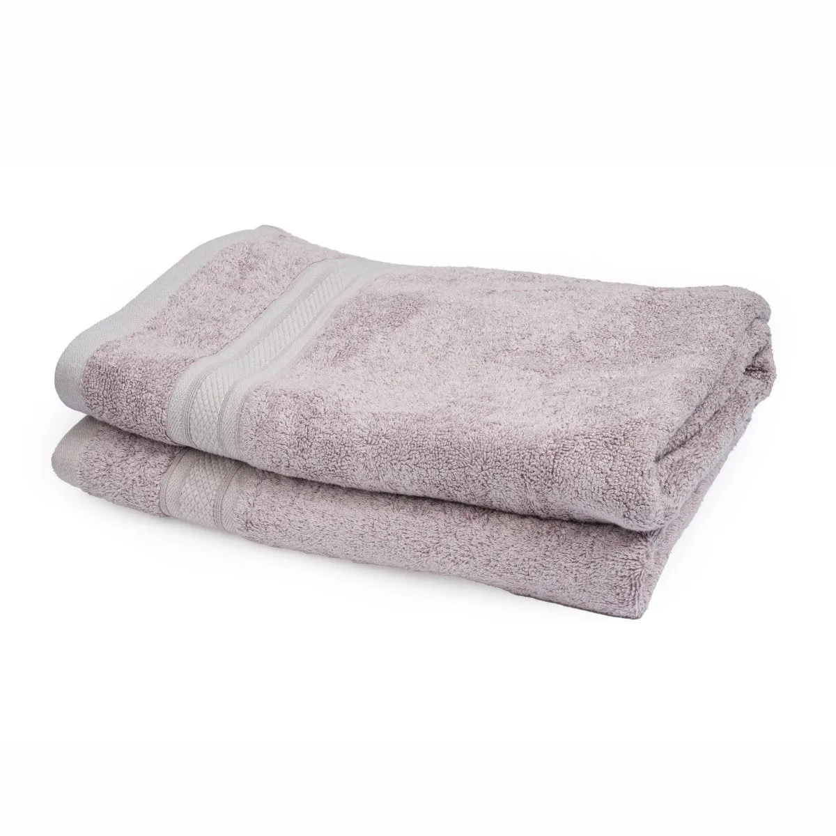 Bamboo Cotton Bath Towels And Hand Towels Set Of 2 Grape Grey
