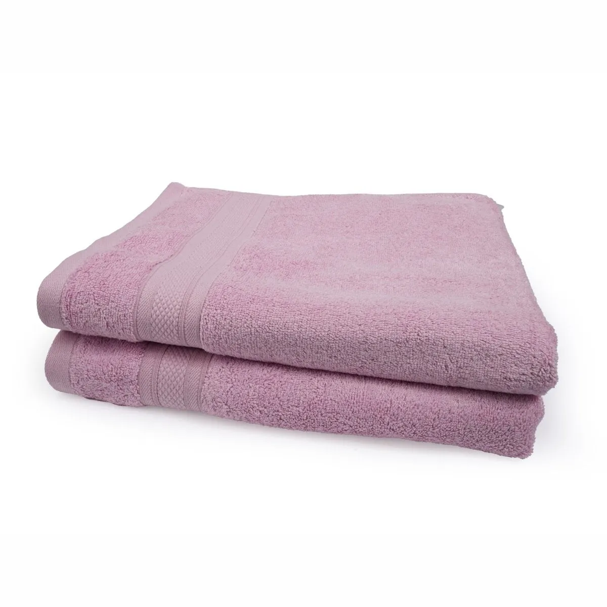 Bamboo Cotton Bath Towels And Hand Towels Set of 2 Light Pink