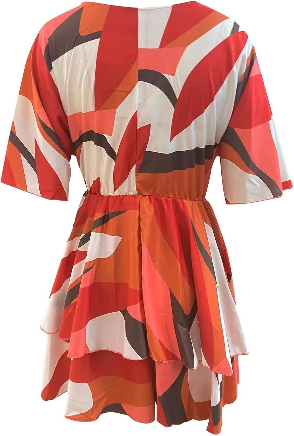 Beach Summer Dresses for Women 2025 Trendy Casual Sundress Ruffle Hawaiian Vacation Mini Dress V Neck Batwing Sleeve