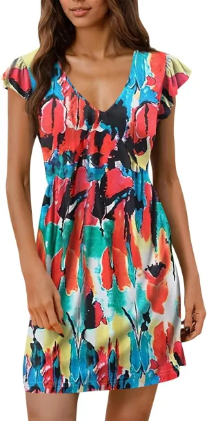 Casual Summer Dresses Vintage Flower Flowy Dress Trendy Vocation Beach Sundresses Cruise Outfits 2025