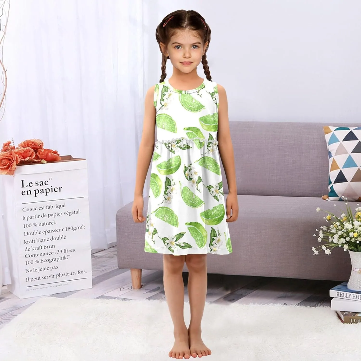 CaTaKu Girls' Sleeveless Summer Dresses Toddler Cotton Casual Dress Cute Little Girl Sundress Outfit 2-8T