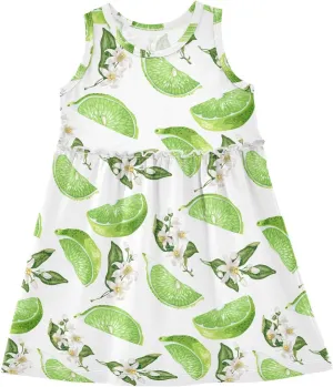 CaTaKu Girls' Sleeveless Summer Dresses Toddler Cotton Casual Dress Cute Little Girl Sundress Outfit 2-8T