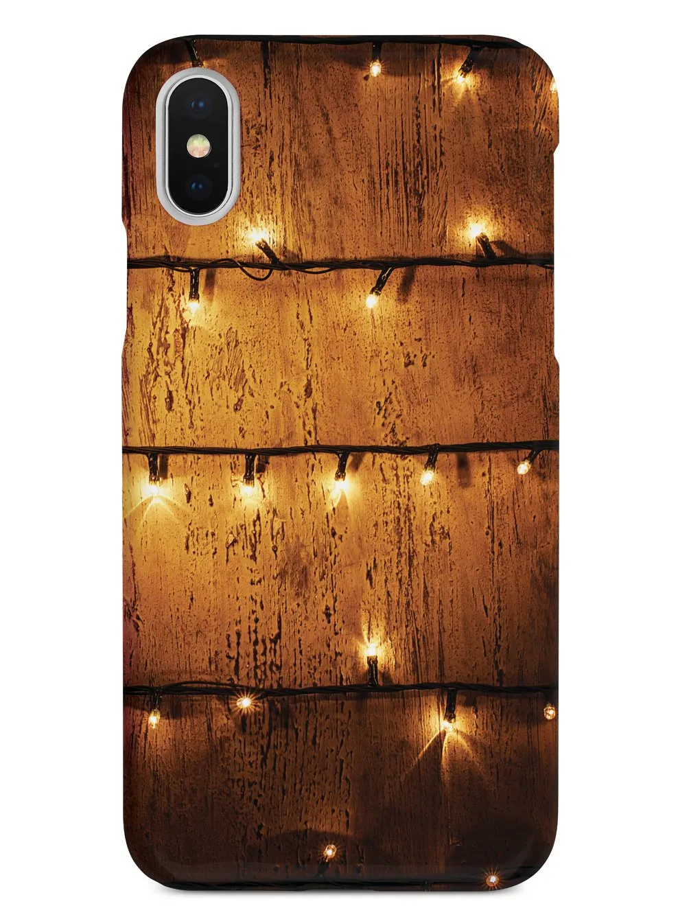Christmas Lights on Wood - White Case