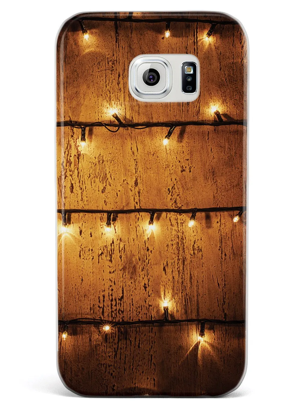 Christmas Lights on Wood - White Case