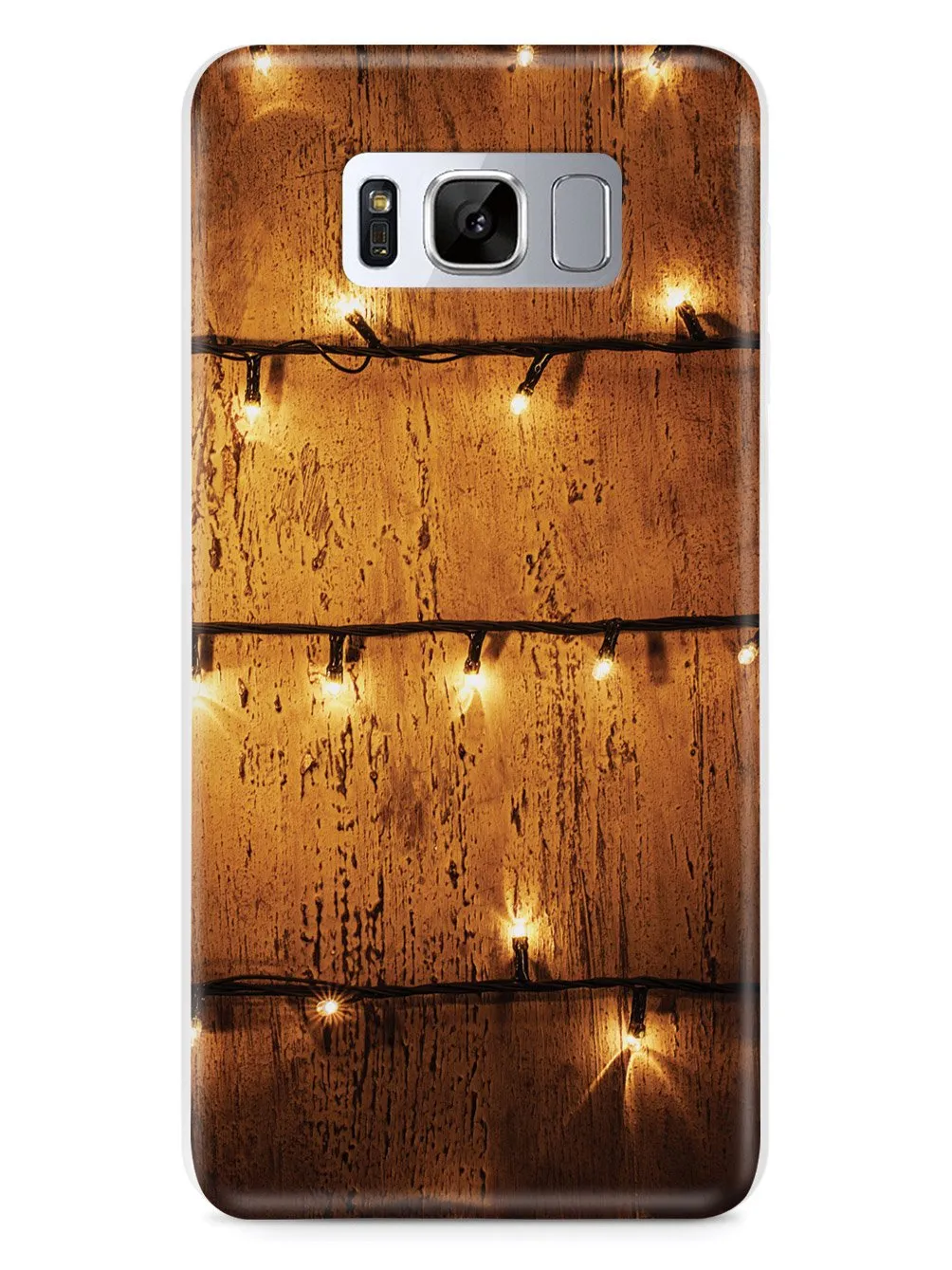 Christmas Lights on Wood - White Case