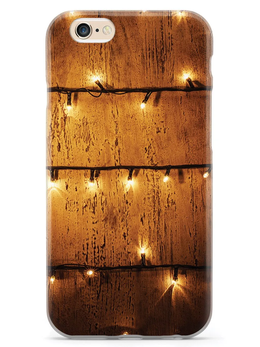 Christmas Lights on Wood - White Case