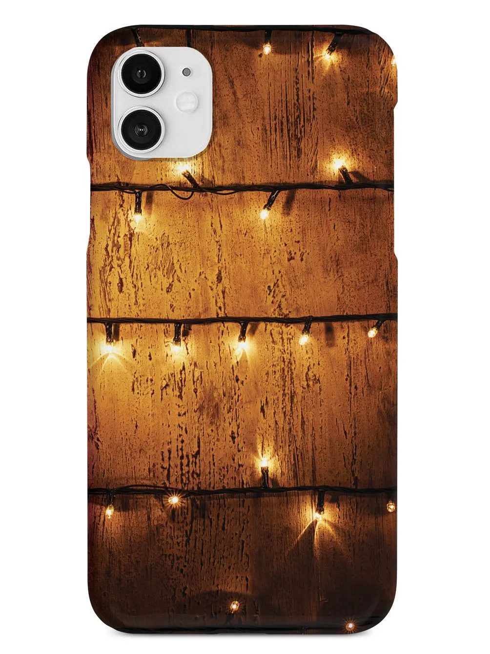 Christmas Lights on Wood - White Case