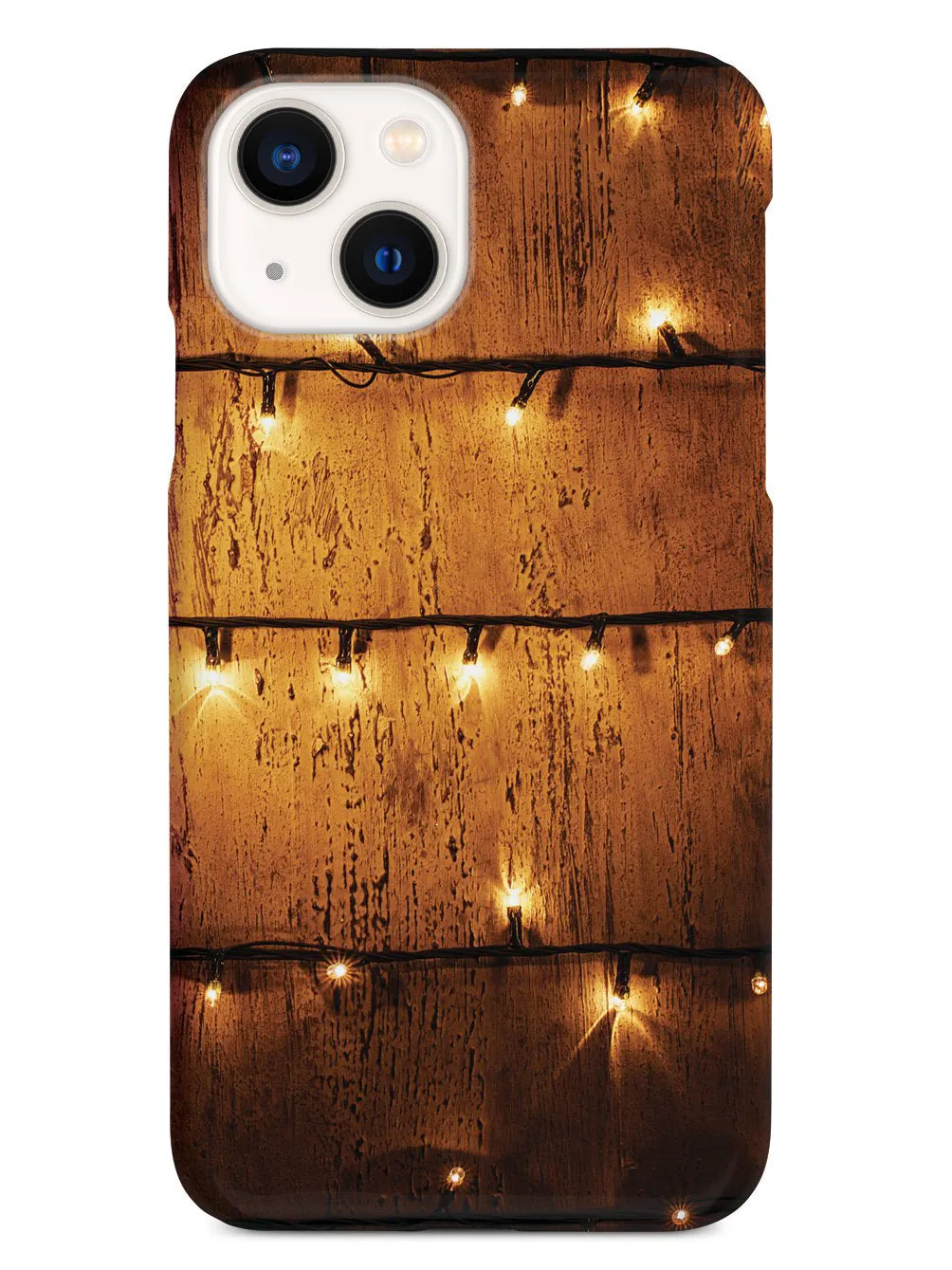 Christmas Lights on Wood - White Case