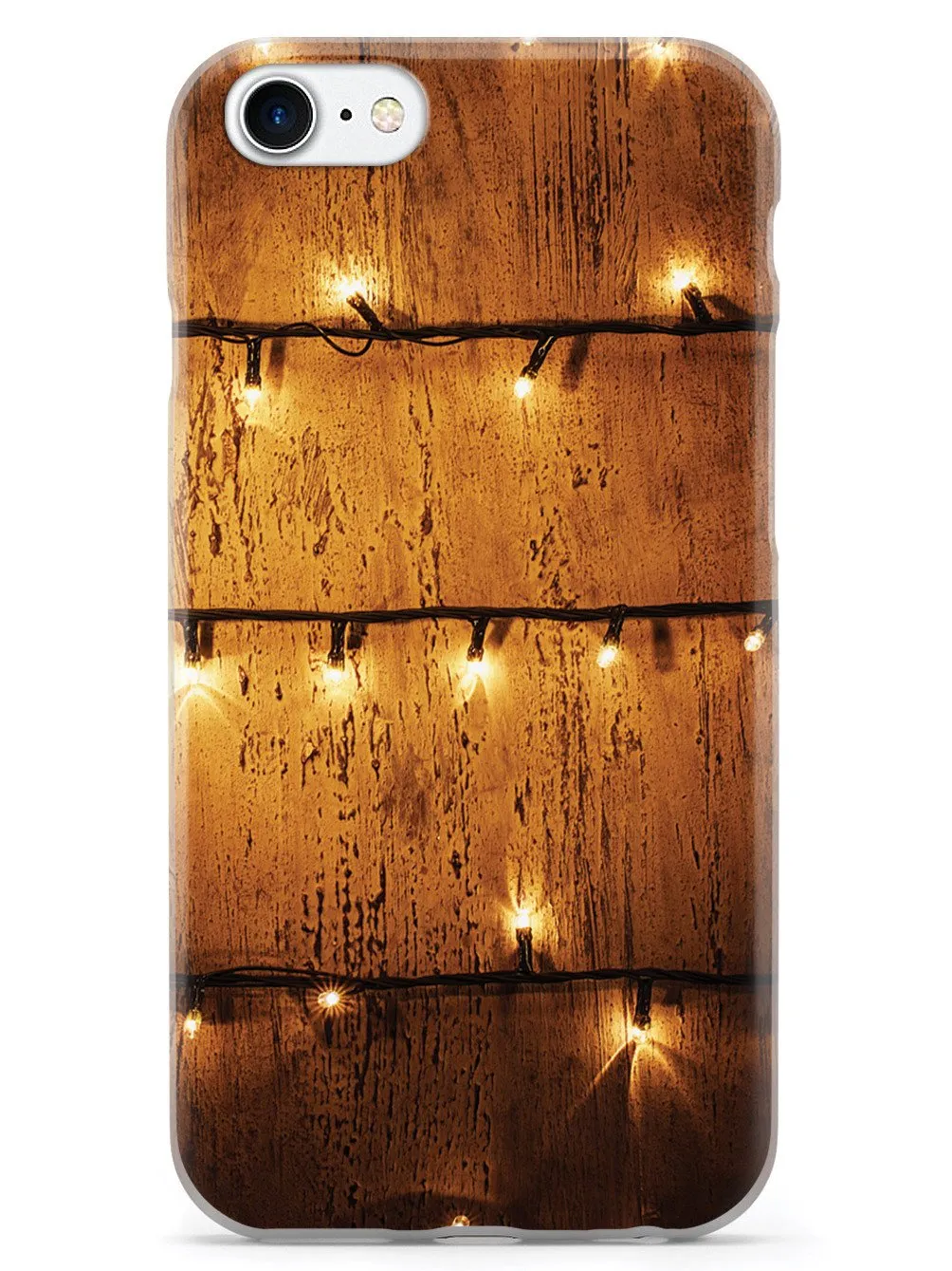 Christmas Lights on Wood - White Case