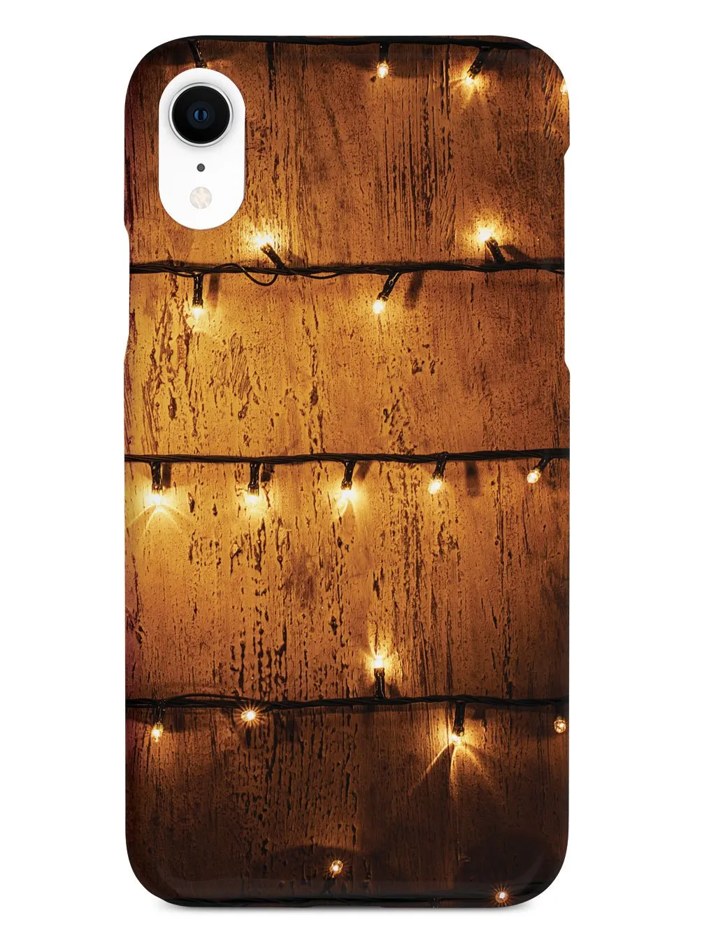 Christmas Lights on Wood - White Case