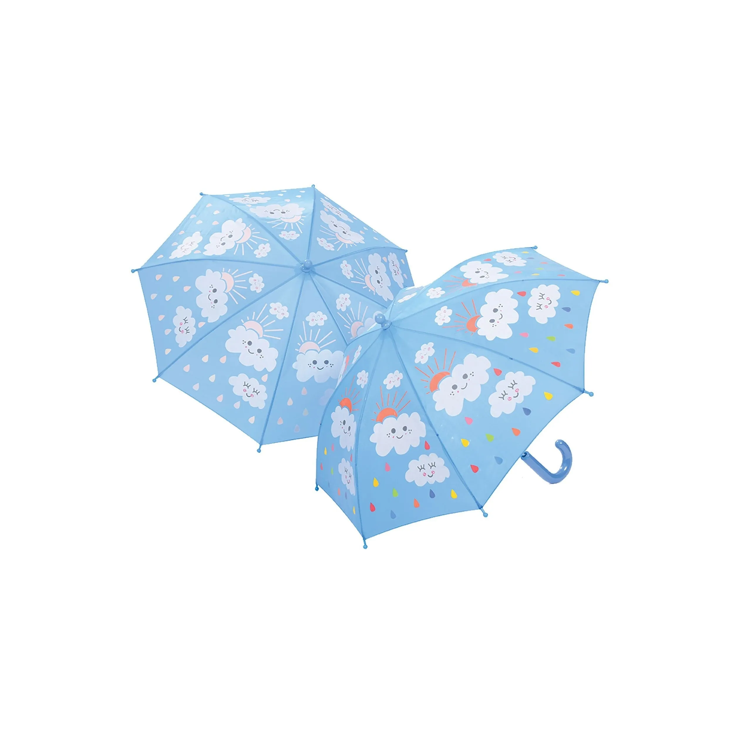 Colour Changing Umbrella (Blue Raindrops and Clouds)