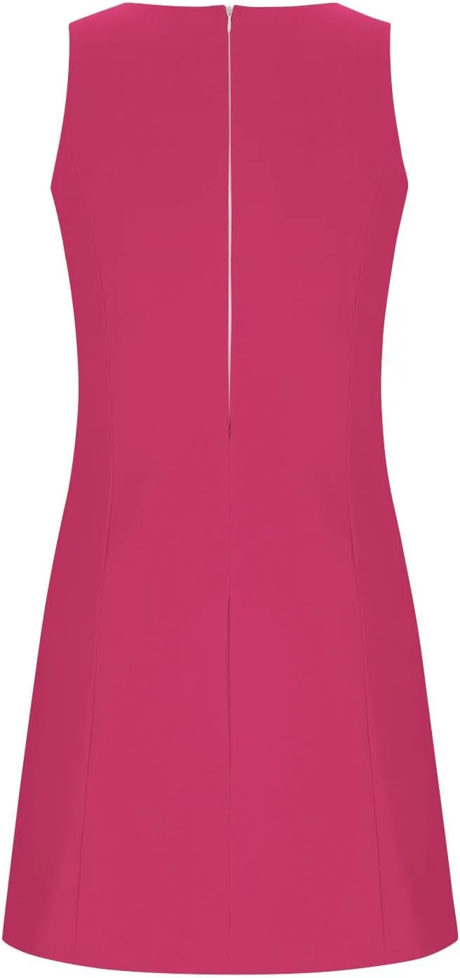 Crew Neck Dresses for Women's Summer Casual Solid Color Sleeveless - Flowy Loose Fit Mini Dress for Lounge