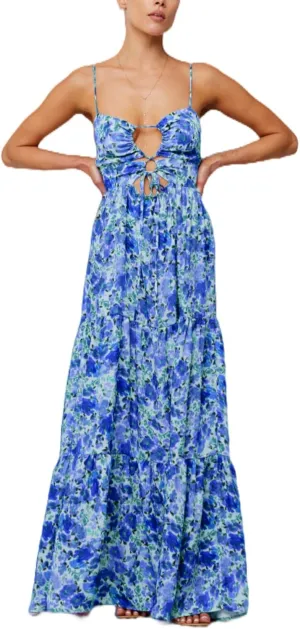 Cute Floral Long Sundresses for Women Boho Smocked Spaghetti Strap Dress Y2k Flowy Beach Ruffle Backless Maxi Dress