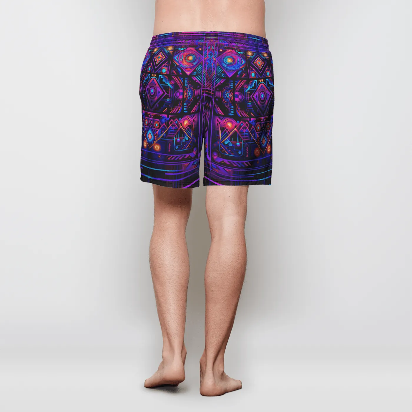 CYBER NIGHT Mens Swim Trunks w/ Lining