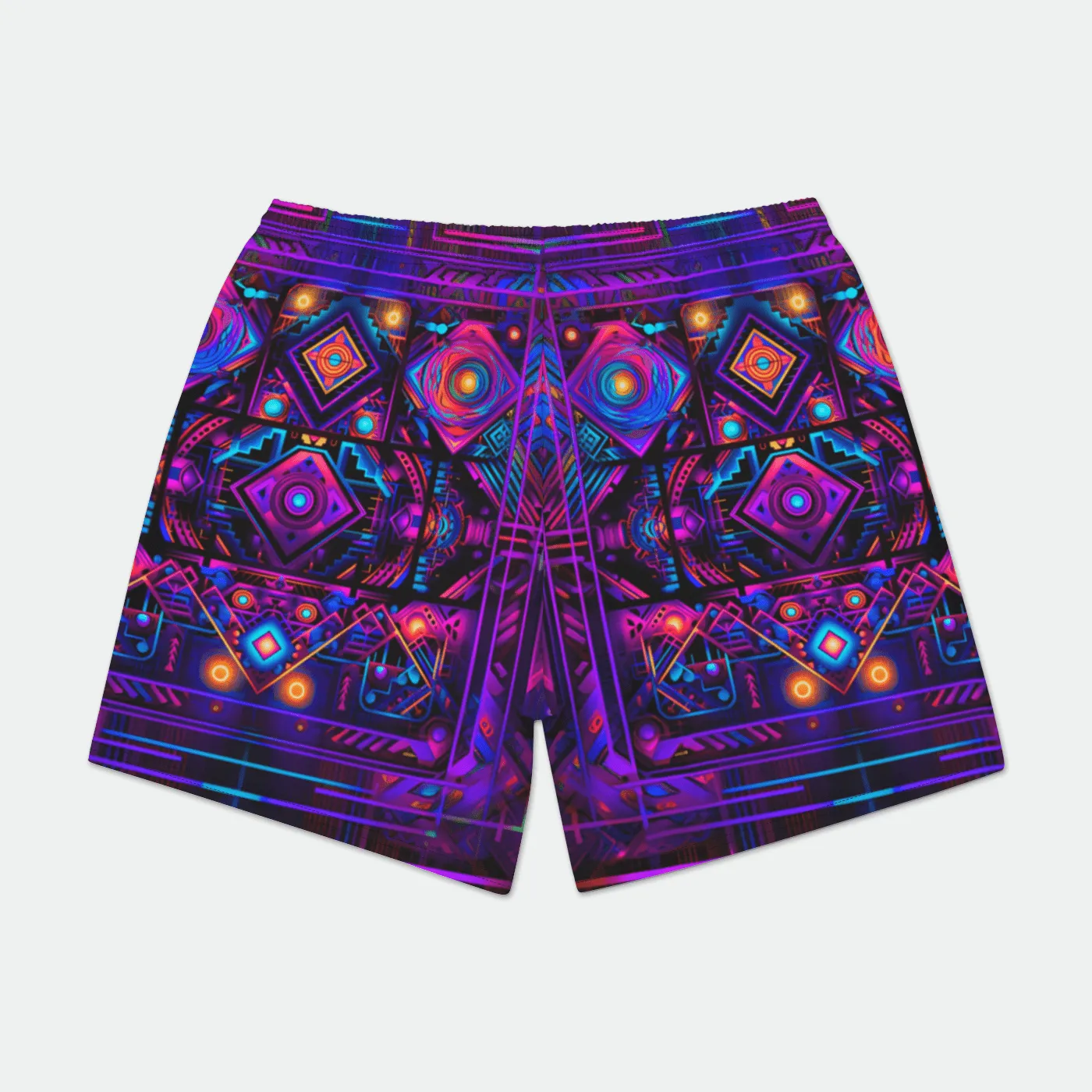 CYBER NIGHT Mens Swim Trunks w/ Lining