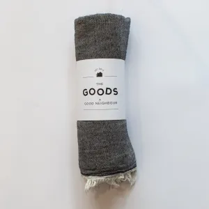 Double Gauze Beach Throw   Towel (Black   Beige)