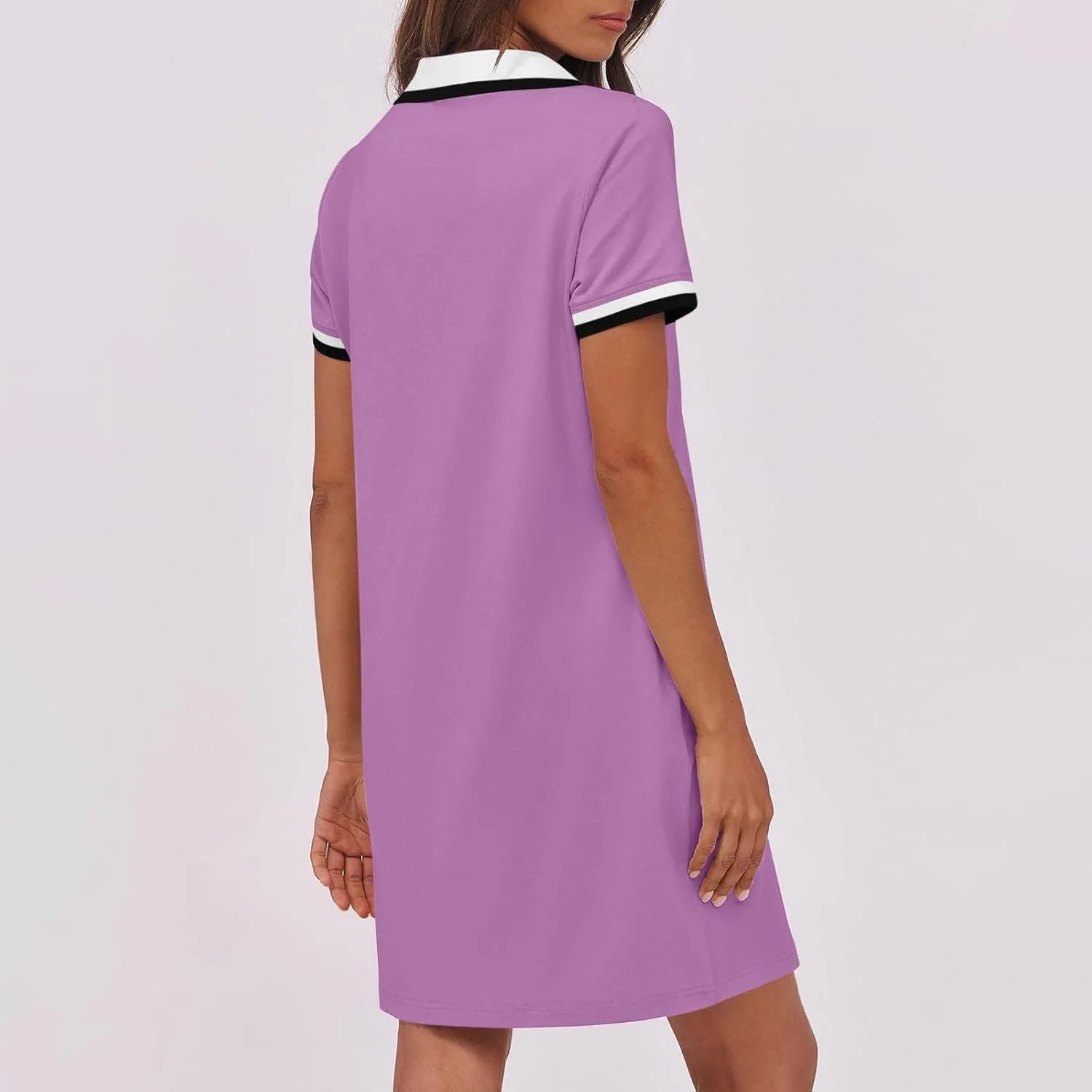 Dresses for Women 2025 Short Sleeve V Neck Casual Lapel Sundress Summer Tennis Golf Mini Shirt Dress with Pockets
