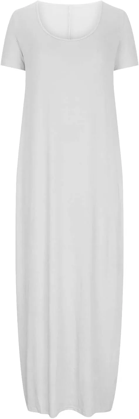 Dresses for Women Summer 2024 Short Sleeve Maxin Dress Classic Eyelet Embroidery Sundress Casual Swing Desss White
