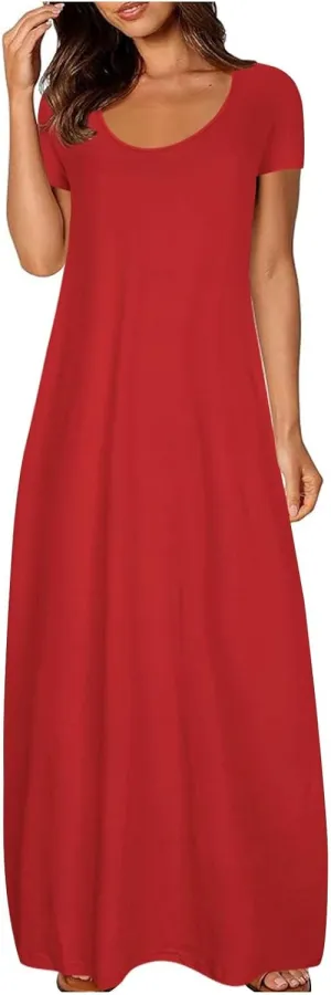 Dresses for Women Summer 2024 Short Sleeve Maxin Dress Classic Eyelet Embroidery Sundress Casual Swing Desss White