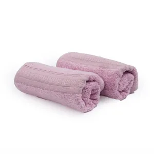 Dvaar Bamboo Cotton Bath & Hand Towels (Set Of 2) Light Pink