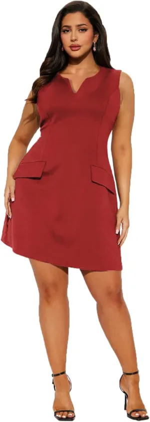 Ekaliy Casual Dresses for Women Semi Formal Business Dresses Tank Crewneck Loose Work Dresses with Pockets