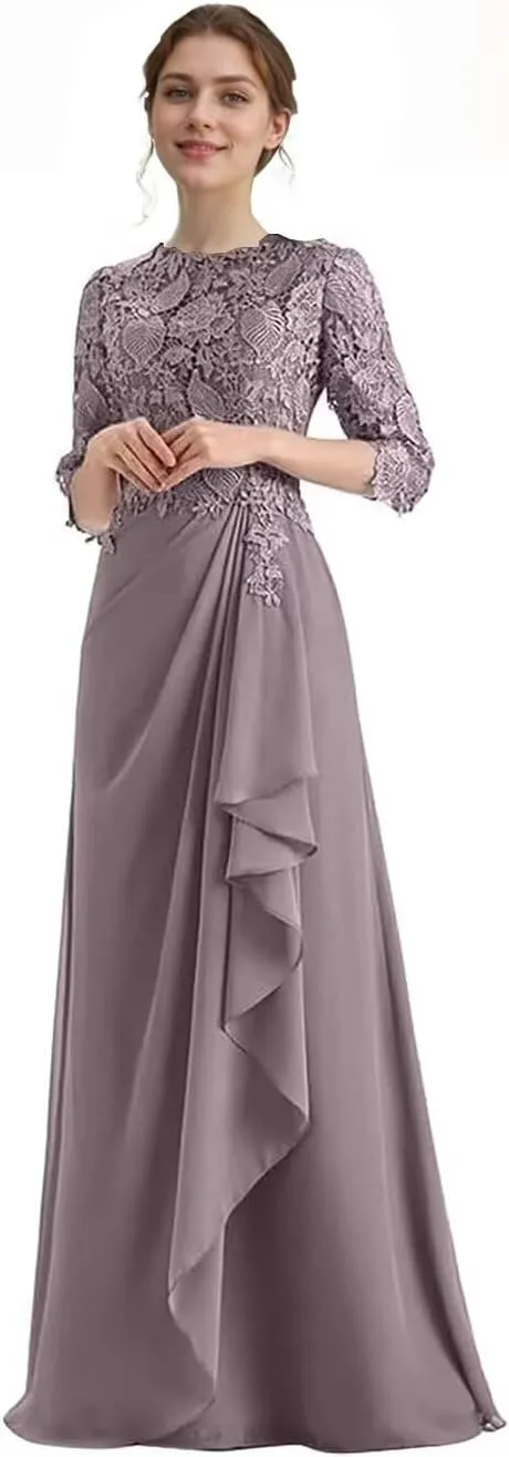 Formal Mother of The Bride Dresses for Wedding Lace Chiffon Formal Dresses Long Evening Gowns for Women