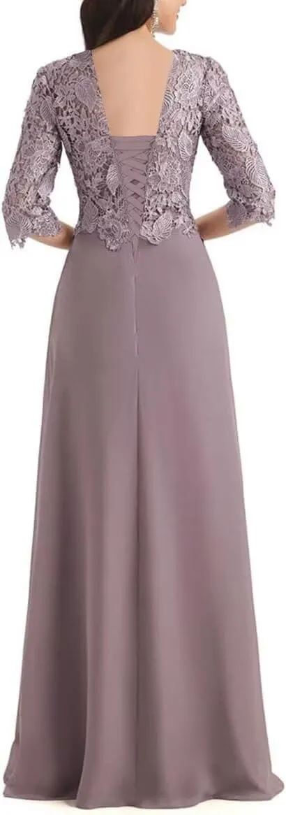Formal Mother of The Bride Dresses for Wedding Lace Chiffon Formal Dresses Long Evening Gowns for Women