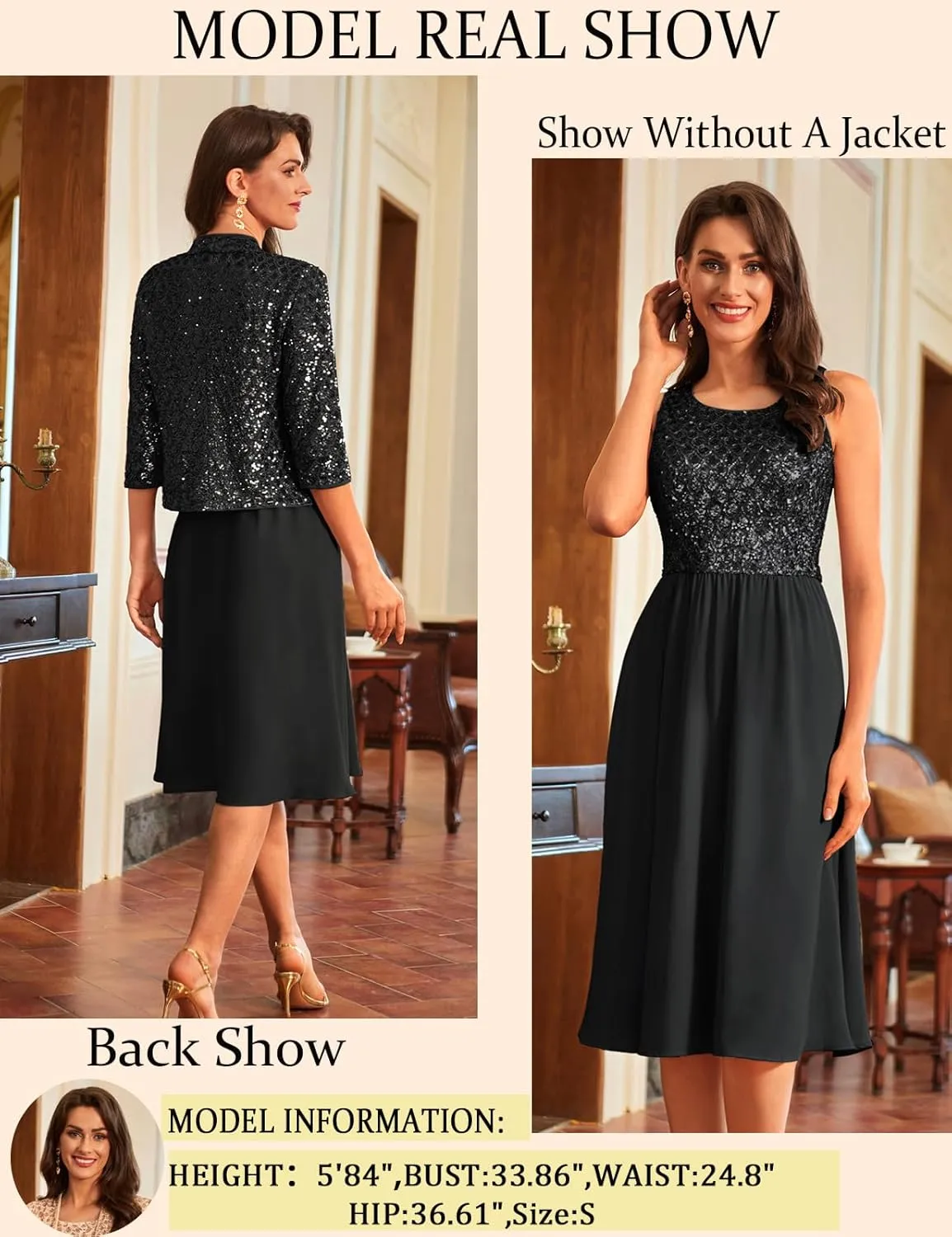 GRACE KARIN 2025 Mother of The Bride Dresses Wedding Guest Party Dress Two Piece Dress