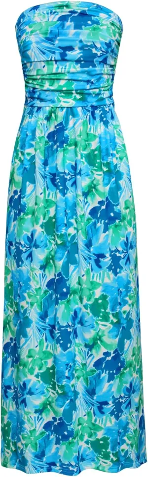 GRACE KARIN Women Strapless Casual Loose Ruched Long Maxi Dress with Pockets