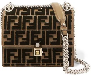 Kan I Small Flocked Leather Shoulder Bag