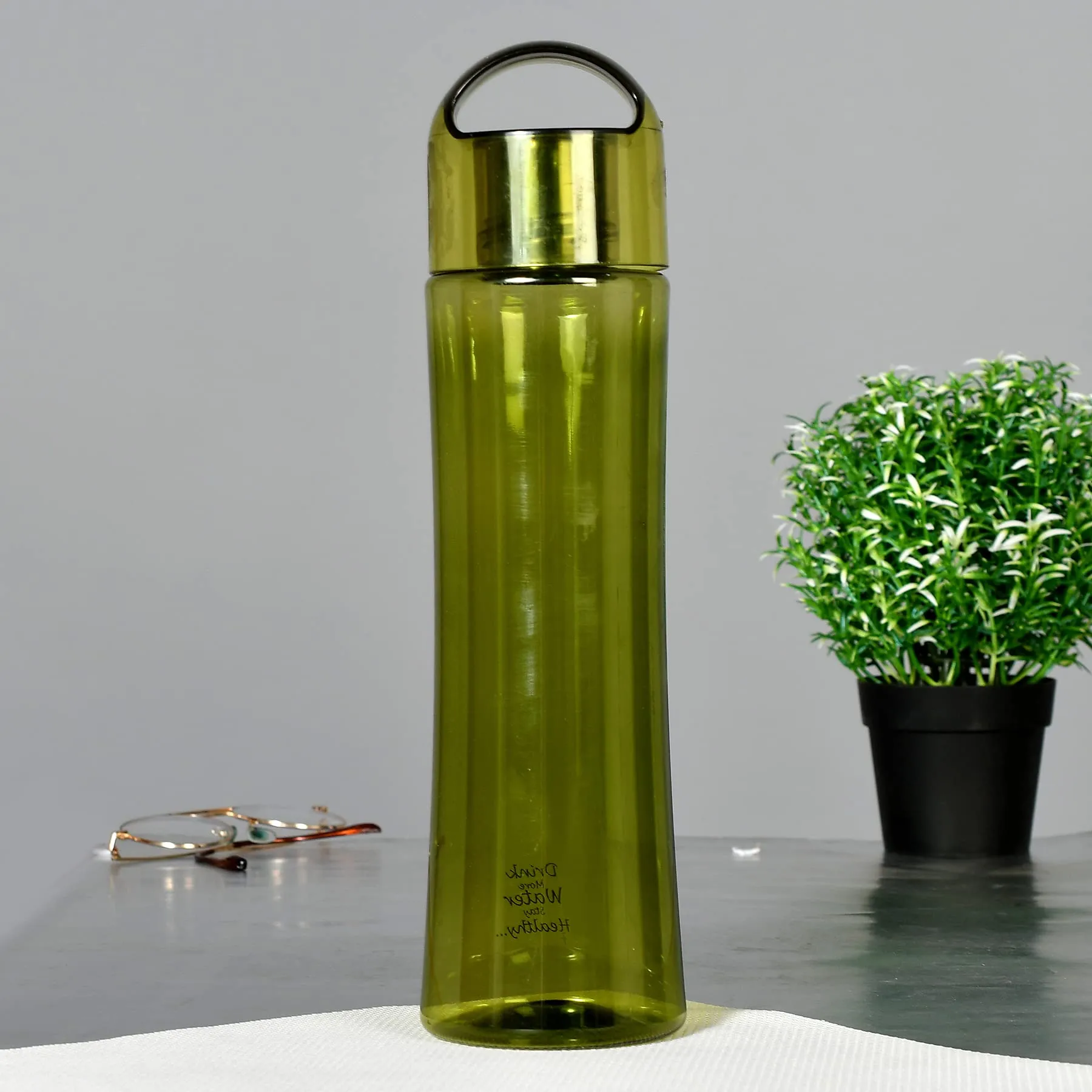 Kuber Industries Plastic Water Bottle- 1 Litre, Pack of 3 (Green)