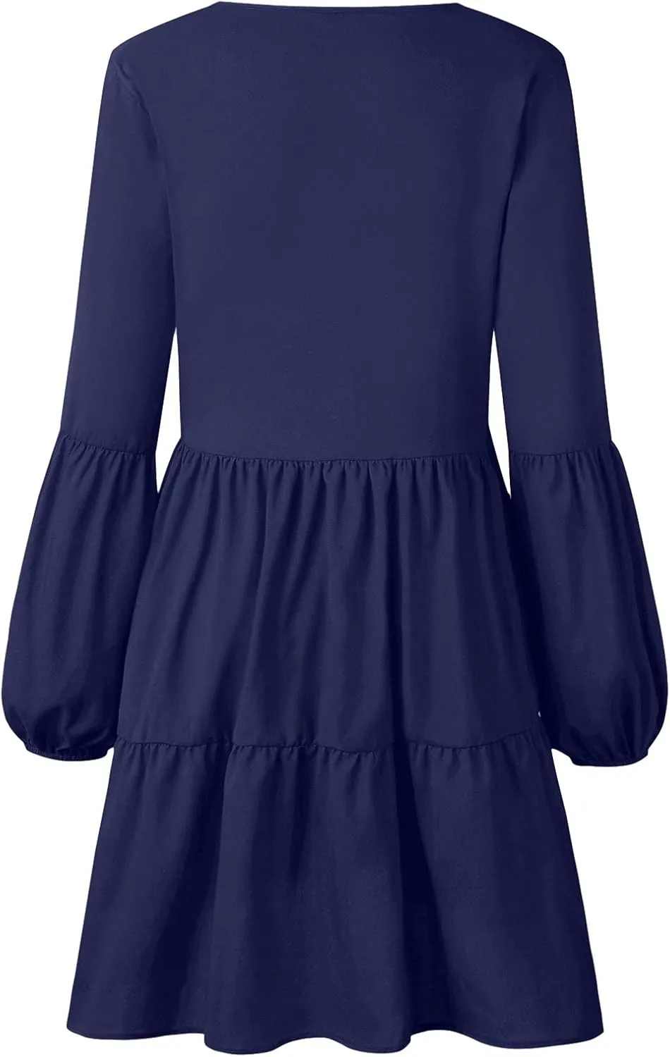 Long Sleeve Dress for Women,2025 Summer Casual Mini Dresses Loose Flowy Tiered Dress,V Neck Boho Ruffle Beach Dres