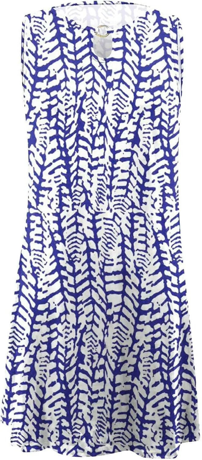 LRMQS Sun Dresses for Women 2025 Vacation Beach Casual Summer Sundresses Sleeveless Tank Short Boho Dress Spring Dresses