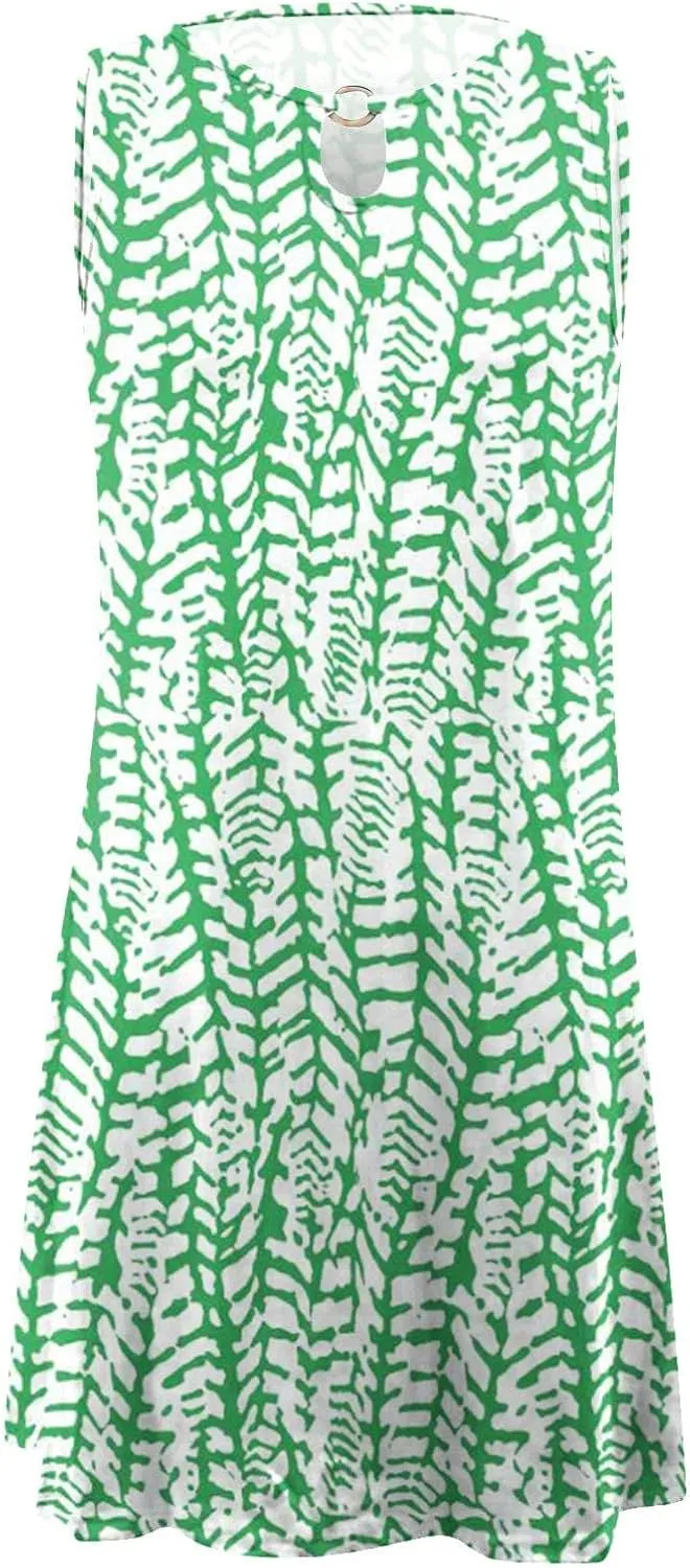 LRMQS Sun Dresses for Women 2025 Vacation Beach Casual Summer Sundresses Sleeveless Tank Short Boho Dress Spring Dresses